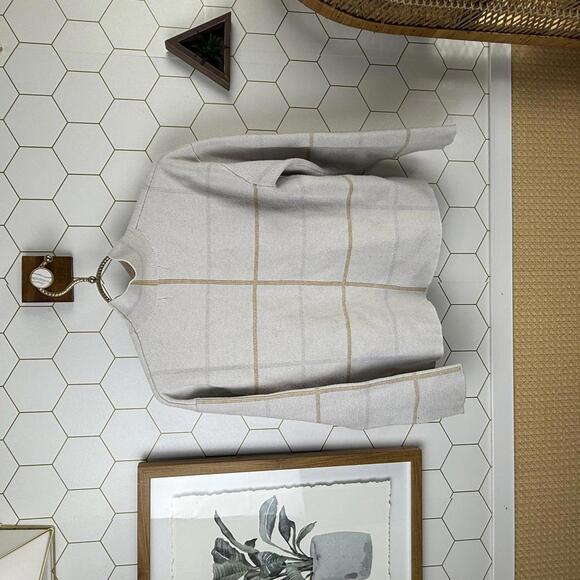 Anthropologie Stripe Beige and Tan Cowl Neck Sweater - Size - Small - Picture 4 of 7